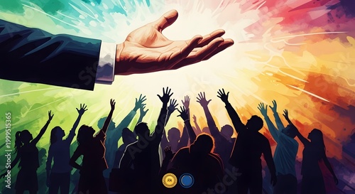 Juneteenth freedom and celebration hands reaching for liberation and joyful community