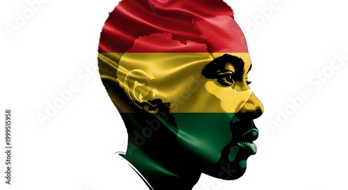 Juneteenth celebration portrait reflecting freedom and black history with pan african colors