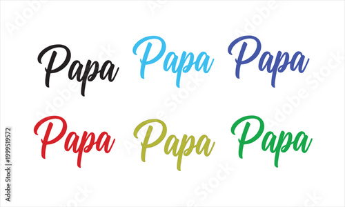 Colorful 'papa' typography a vibrant and playful calligraphy design for father's day