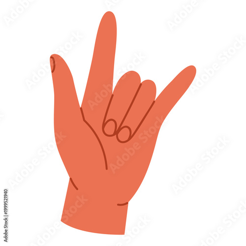 Fotografie Hand showing horns gesture symbolizing rock music, energy, rebellion and excitement