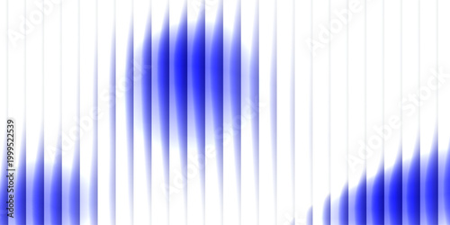 Abstract vertical blue light bar pattern background with glowing cyan center, creating a vibrant digital sound wave or equalizer effect, isolated on