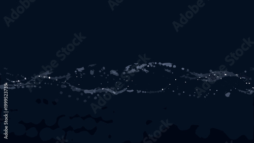 abstract wave pattern with scattered dots on a dark blue background