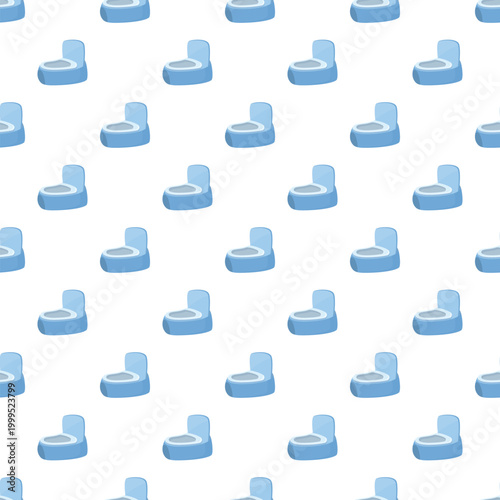 Seamless pattern of blue baby potty chairs for children hygiene