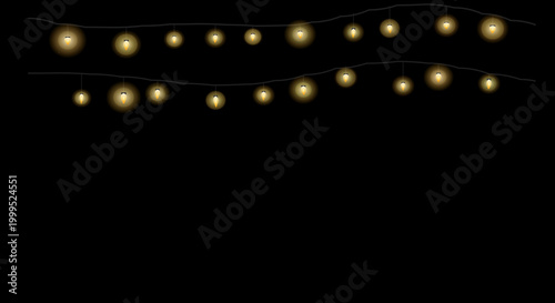 Minimalist string lights creating a delicate, scattered glow on a black backdrop.