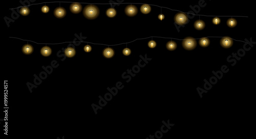 Two parallel rows of evenly spaced string lights creating a linear decorative effect.