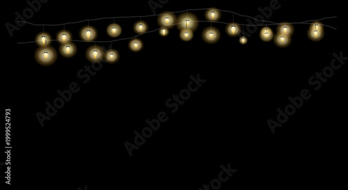 Warm string lights create a subtle wave pattern against a dark background for a cozy atmosphere.