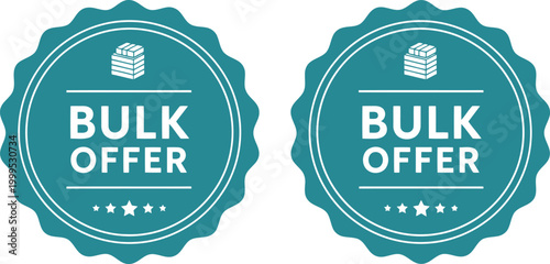 Bulk Offer Badge Set – Teal Promotional Labels for Wholesale Discounts and Special Deals