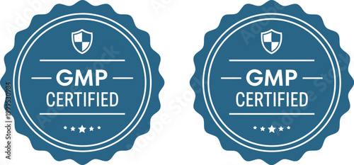 GMP Certified Badge Vector Set for Pharmaceutical and Supplement Packaging Design