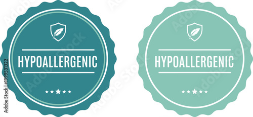 Hypoallergenic Badge Labels Set – Vector Icons for Allergy-Free, Sensitive Skin, Safe Product Packaging