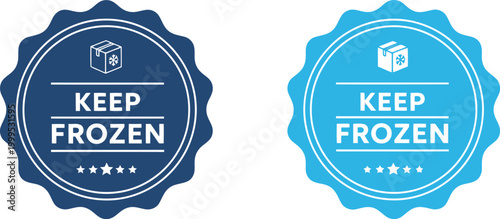 Keep Frozen Label Badges Set – Blue Food Storage Stickers for Packaging and Freezer Safety
