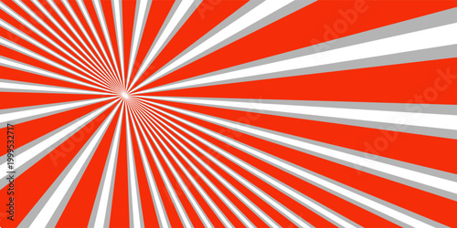 Ray sun light. Sunburst background. Radial circle line. Pattern starburst. Comic beam lines. Sun effect rays. Abstract firework. Concentration stripe. Cartoons lightning style. Vector illustration