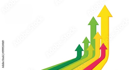 Abstract Upward Arrows with Increasing Growth Direction on White