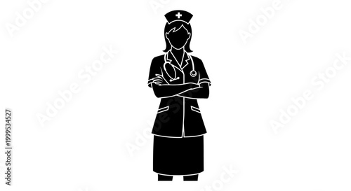 Black and white businesswoman, female executive icon, corporate woman, professional silhouette