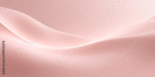 Flowing pink silk and satin fabric texture background with soft wavy curves and smooth light design for a vector textile wallpaper backdrop