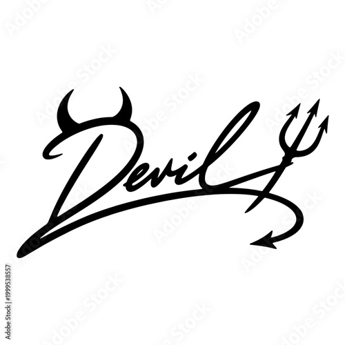 vector sign horns trident dark logo emblem illustration mark mythology