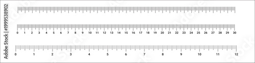 Ruler scale number marking vector illustration. ruler scale in centimeter and inch. clean vector design of scale template.