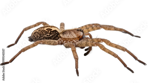 Canvas-taulu Detailed Brown Wolf Spider with Textured Carapace and Long Legs