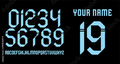 modern sporty VECTOR NUMBERSET FOR YOUR JERSEY