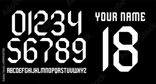 modern sporty VECTOR NUMBERSET FOR YOUR JERSEY