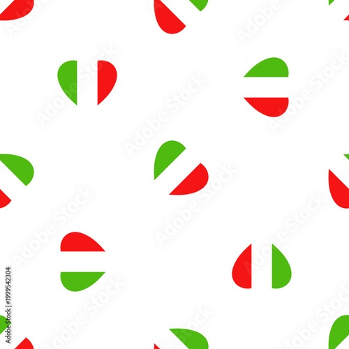 Italian flag heart pattern for Ferragosto celebrations isolated on transparent background