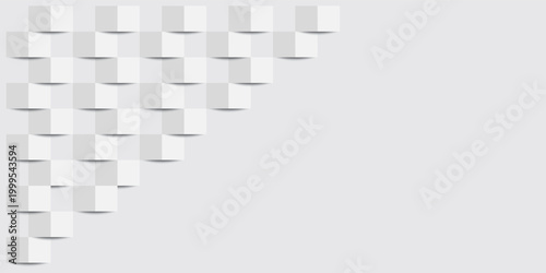 Modern white and light grey 3D cube geometric pattern background with shadow texture for design