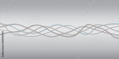Elegant silver gray wavy lines intertwining abstract modern background design concept for technology