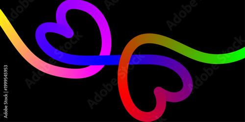 Colorful abstract heart swirls a vibrant and playful digital art piece