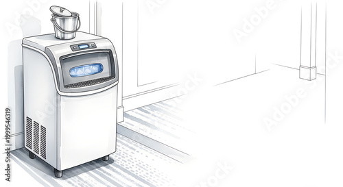 Ice machine on hotel floor with modern design and clean appearance  
