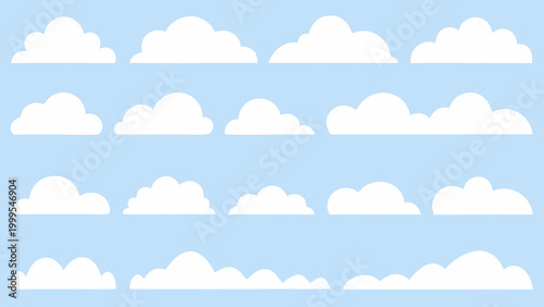 flat cloud pattern on light blue background seamless repeating design