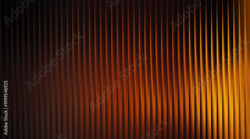 Abstract background, of vertical parallel, lines with gradient, orange and black lighting