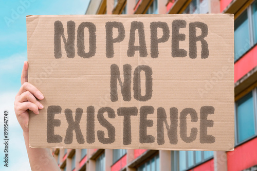 Billede på lærred "No Paper No Existence" research confirms lack of legal documentation measurably excludes individuals from systems