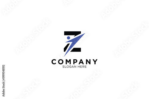 human letter z with business minimalist logo template