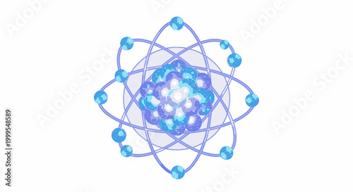Atomic Structure Model, Science and Technology Illustration
