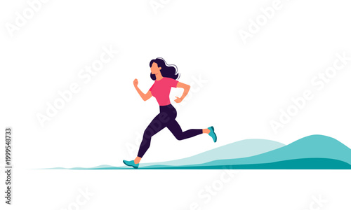  girl running along the sealine