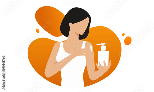  woman applying sunscreen lotion on skin