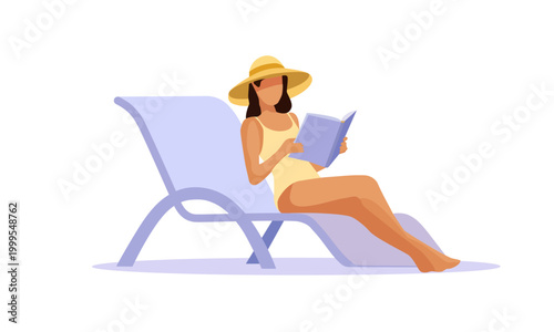  woman reading book on beach chair