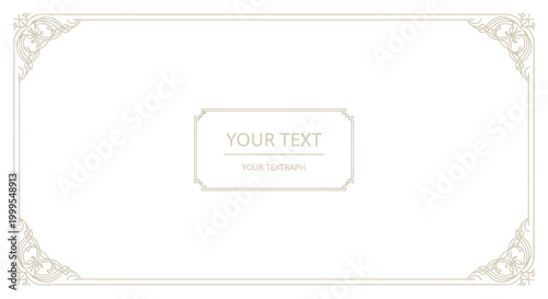 Elegant Vintage Frame with Ornate Corners and Text Space