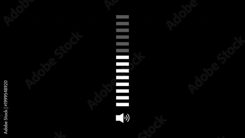 Volume up down animation, Speaker volume icon animation with alpha channel.