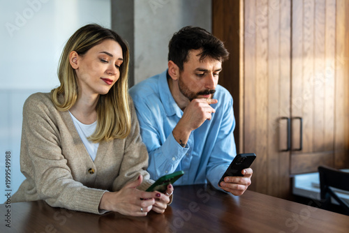 A couple drifts apart as smartphone addiction creates emotional distance, communication breakdown