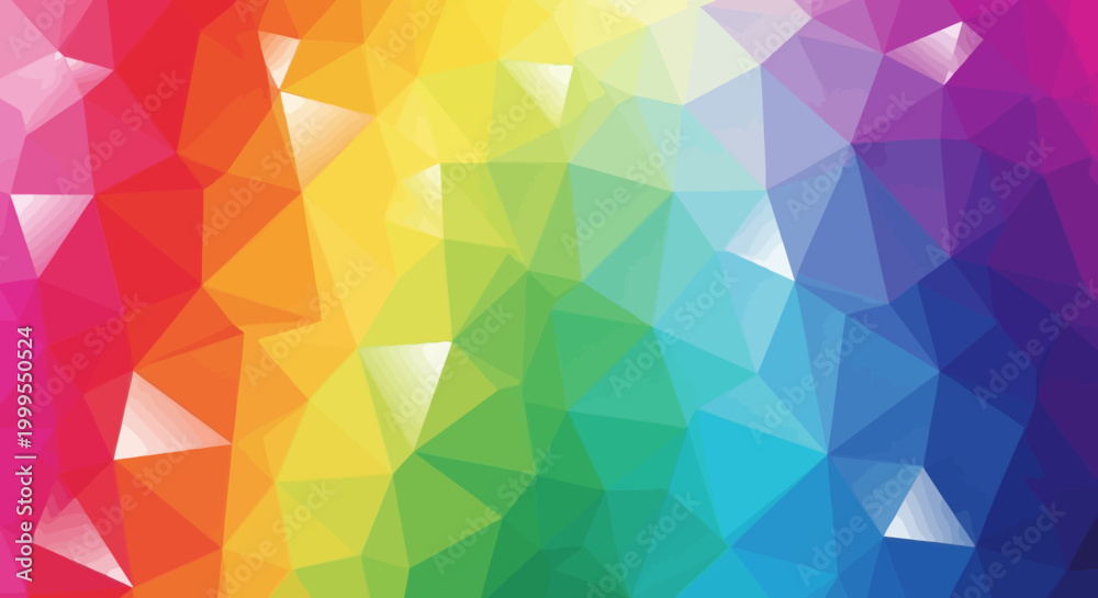 Fototapeta premium Vibrant Polygonal Rainbow Background Mosaic Pattern Design