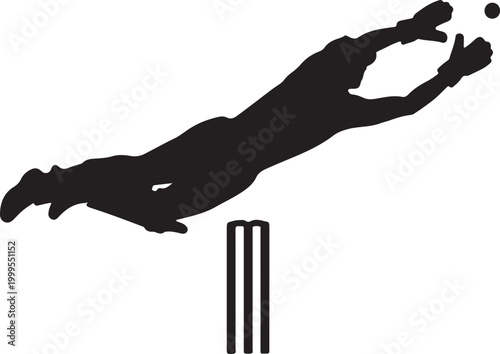 Cricket goalkeeper silhouette a dynamic sports illustration