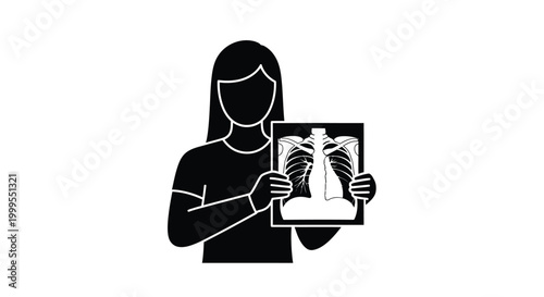 Doctor holding x ray image of chest medical professional silhouette high quality