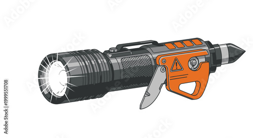 Multi Tool Flashlight with Safety Glass Breaker and Seatbelt Cutter