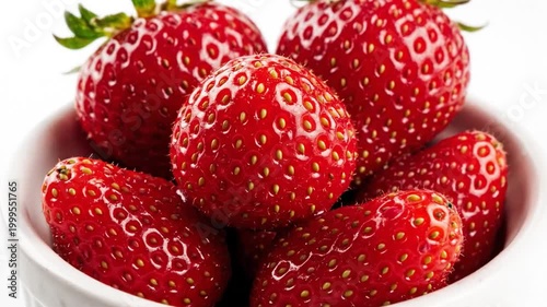 Bowl of Perfectly Ripe Red Strawberries