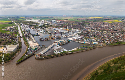 Фотография Aerial view of Goole docks in East Yorkshire, UK