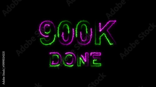 Neon glitch text animation done effect digital neon signs futuristic tech