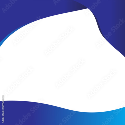 Modern Blue Wave Border Square Banner Background