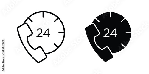 24 7 Emergency call services icon concepts for website projects