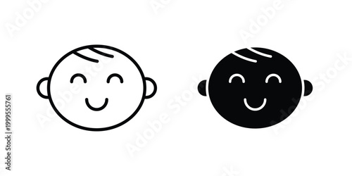 Baby face icon concepts for website projects