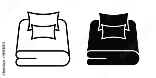 Bed linen icon concepts for website projectsaging design Vector illustrationsn with pillows icon concepts for website projects